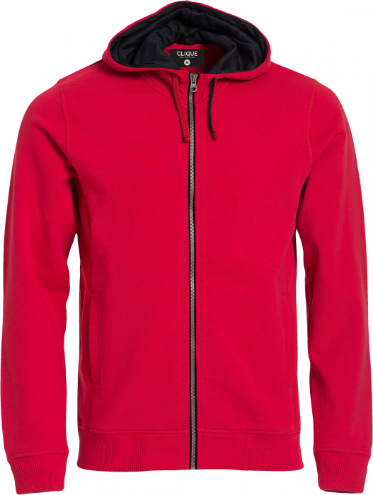 Clique - Classic Hoody Full Zip - Rojo & negro