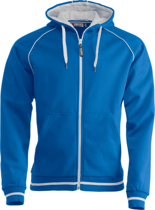 Clique - Gerry Zip Hoody - Royal blå & hvid