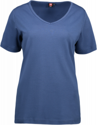 Ladies' interlock T-shirt v-neck