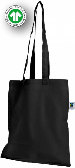 Clique - Fair Trade & Gots Tote With Long Straps - Noir