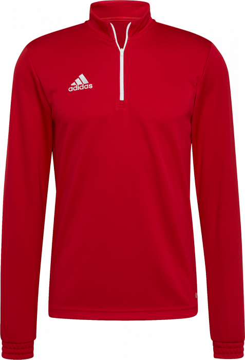 Adidas - Entrada 22 Træning Top With Half Zip Jr - Power red 2 & branco