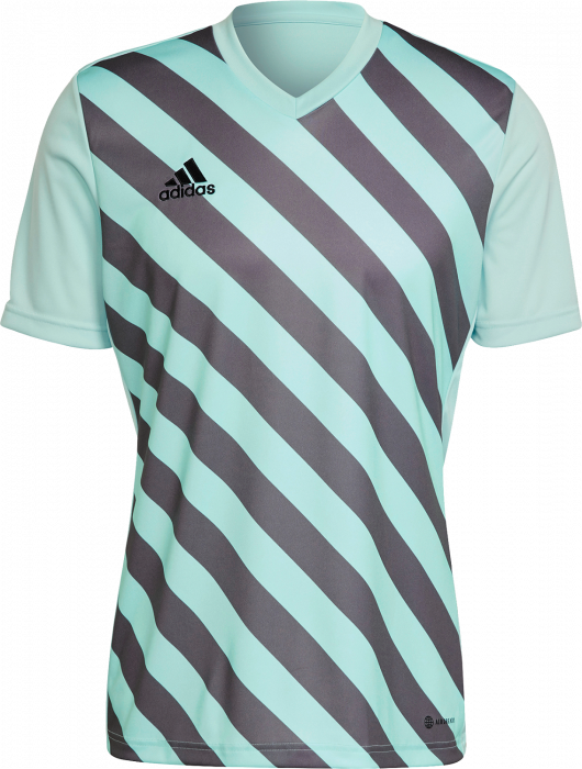 Adidas - Entrada 22 Stribet Spilletrøje - Clear Mint & grey four