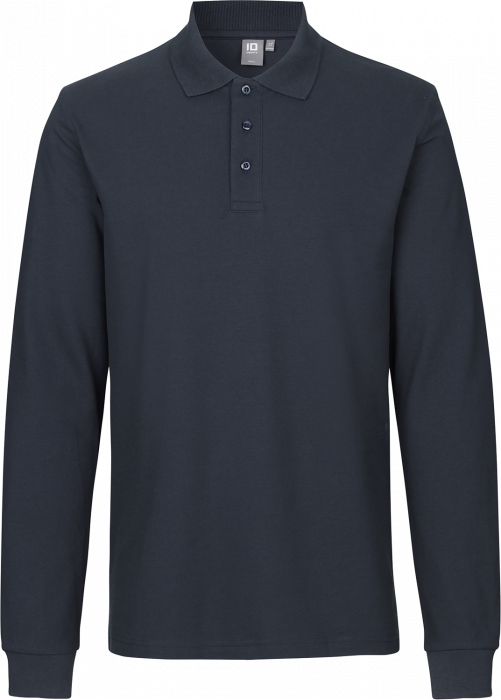 ID - Langærmet Poloshirt Stretch - Navy