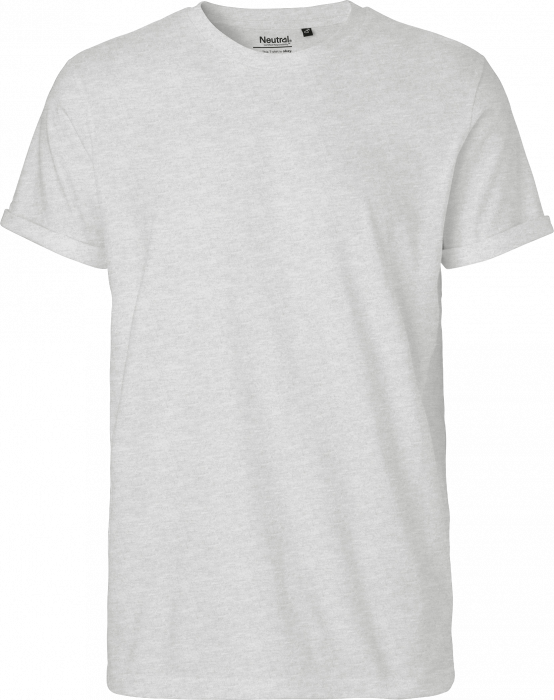 Neutral - Organic Mens Roll Up Sleeve Cotton T-Shirt - Ash Grey