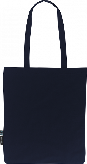 Neutral - Organic Tote Bag With Long Handles - Navy